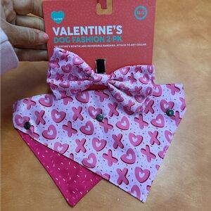 Fuzzyard’s Valentine's Dog Fashion Set - Pink xoxo bow tie & bandana set